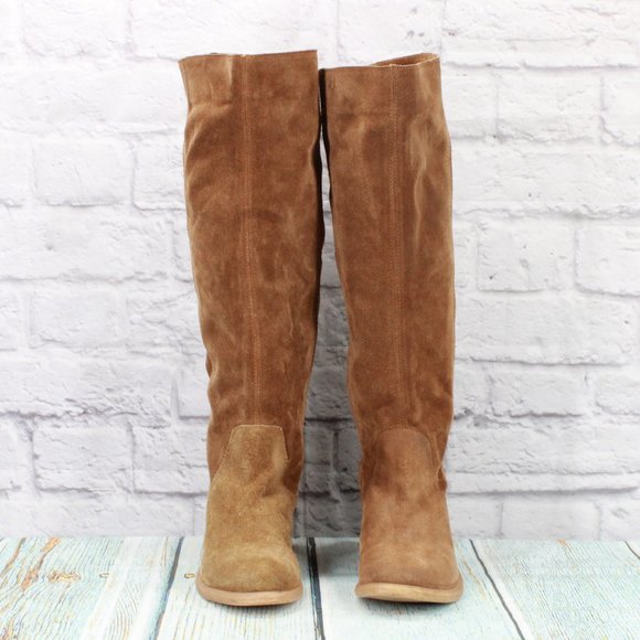 *Bronx Brown Leather Knee High Heeled Boots Size 37 - Picture 4 of 9